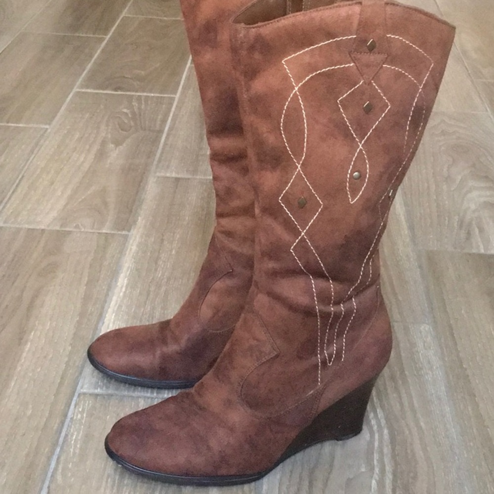 Brown Wedge Boots